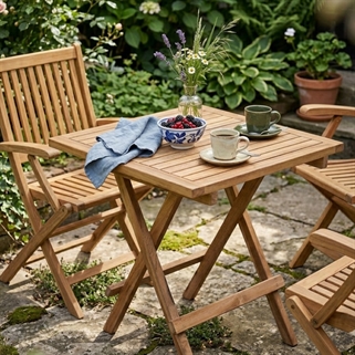 Skagen havebord | Klapbord m. teaktræ